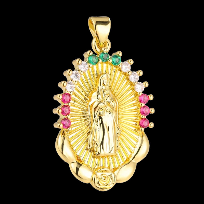 Juya DIY Religious Jewelry Supplies God Mother Saint Virgin Mary Charms for Christian Rosary Talisman Pendant Jewelry Making