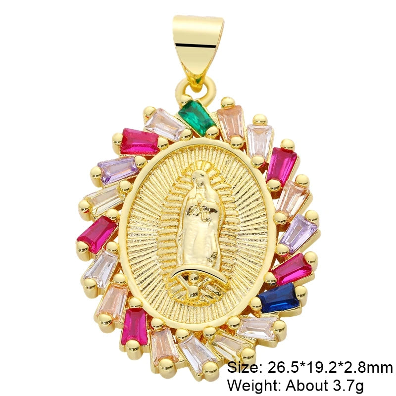 Juya DIY Religious Jewelry Supplies God Mother Saint Virgin Mary Charms for Christian Rosary Talisman Pendant Jewelry Making