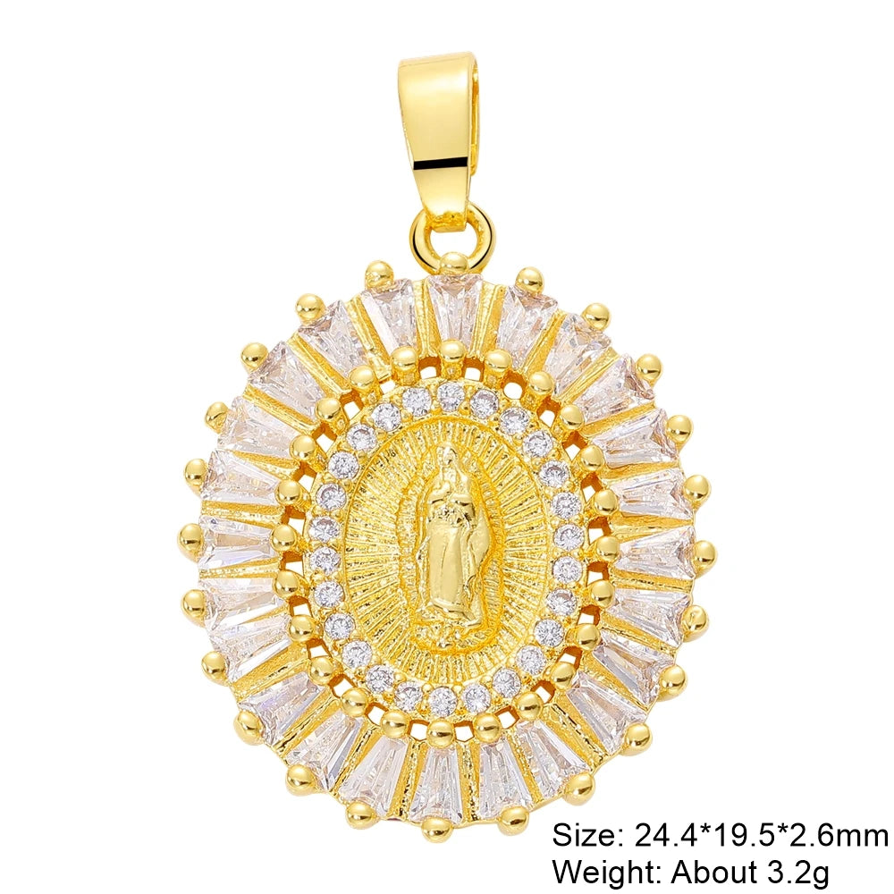 Juya DIY Religious Jewelry Supplies God Mother Saint Virgin Mary Charms for Christian Rosary Talisman Pendant Jewelry Making