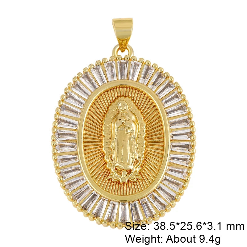 Juya DIY Religious Jewelry Supplies God Mother Saint Virgin Mary Charms for Christian Rosary Talisman Pendant Jewelry Making