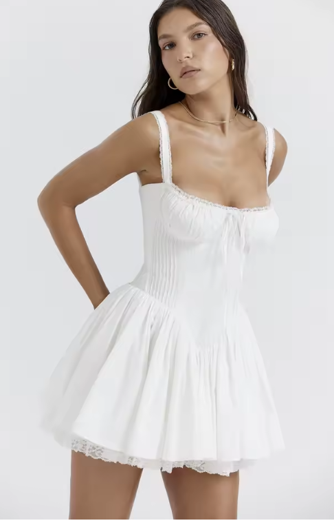 Elegante donna estate pizzo floreale