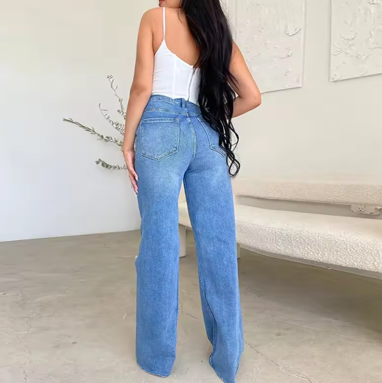 Jeans da donna lunghi a vita alta