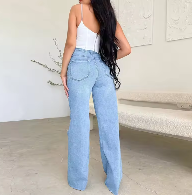 Jeans da donna lunghi a vita alta