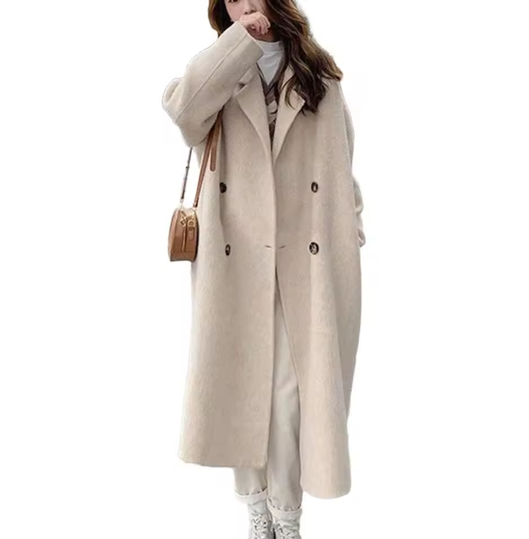 Cappotto di lana da donna doppiopetto Autunno Inverno