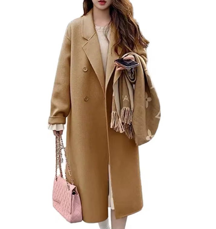 Cappotto di lana da donna doppiopetto Autunno Inverno