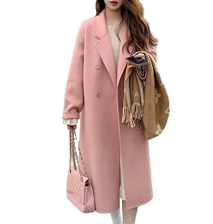 Cappotto di lana da donna doppiopetto Autunno Inverno