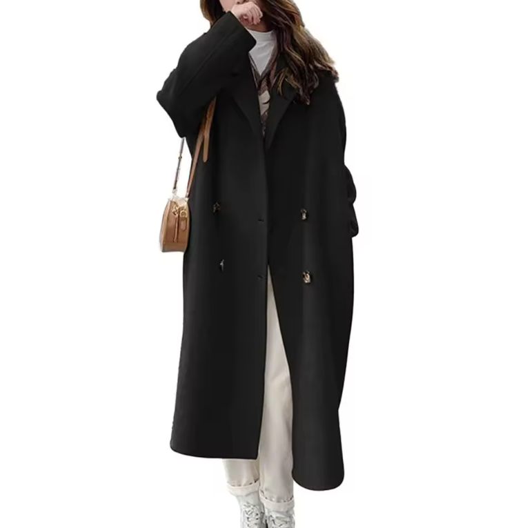 Cappotto di lana da donna doppiopetto Autunno Inverno