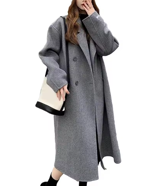 Cappotto di lana da donna doppiopetto Autunno Inverno