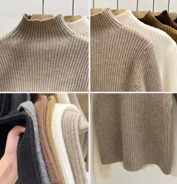 Maglione dolcevita lavorato a maglia caldo