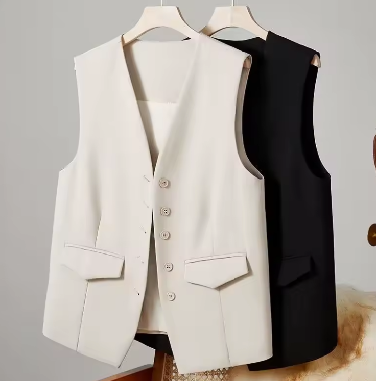 Gilet da donna Giacca senza maniche con scollo a V