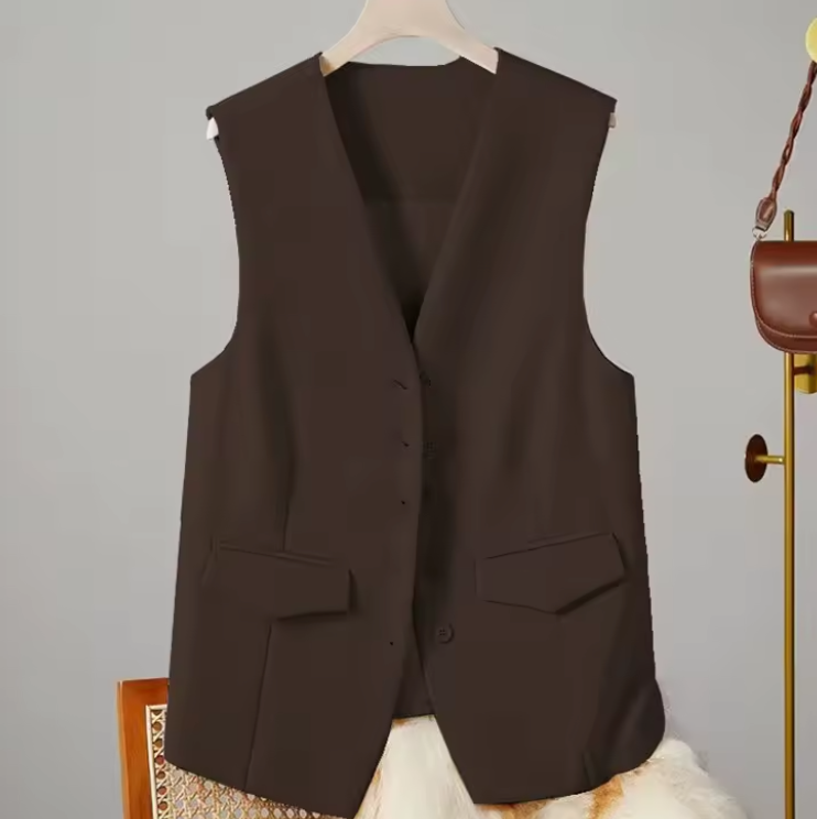 Gilet da donna Giacca senza maniche con scollo a V