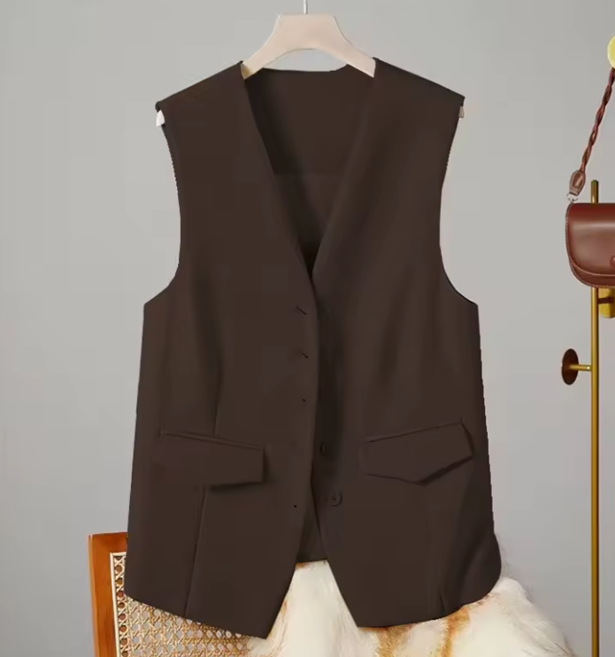Gilet da donna Giacca senza maniche con scollo a V