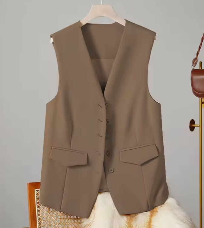 Gilet da donna Giacca senza maniche con scollo a V