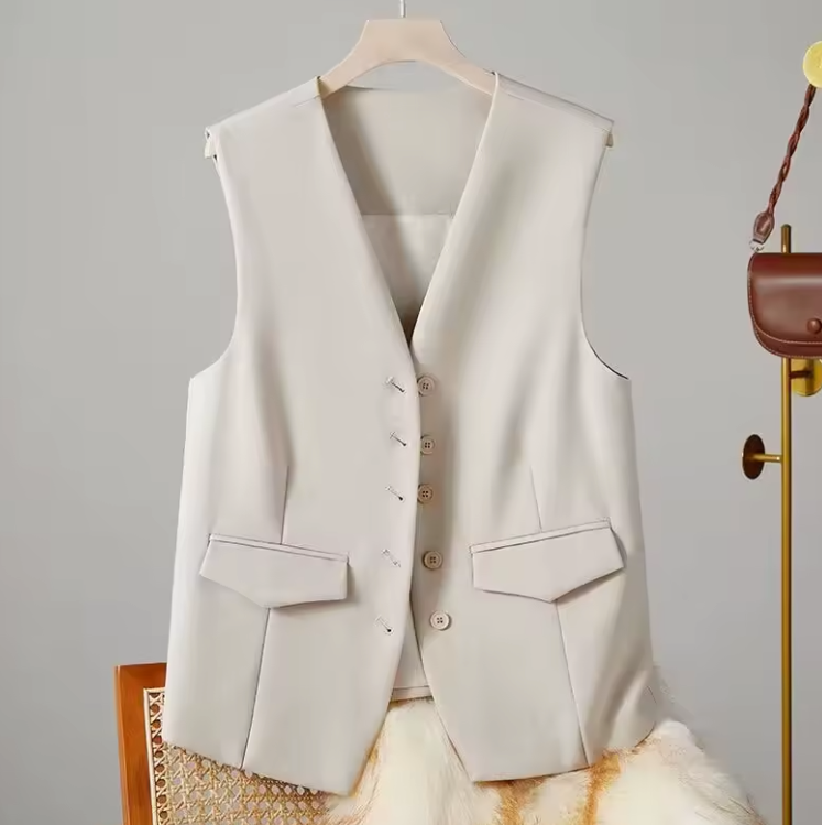 Gilet da donna Giacca senza maniche con scollo a V