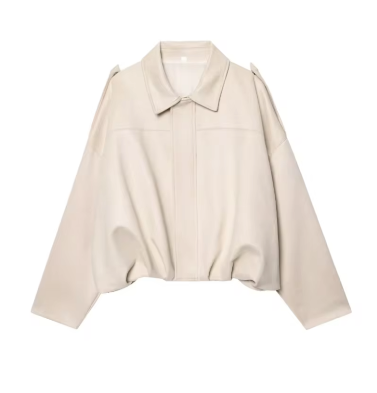 Giubbotti bomber in pelle scamosciata da donna Capispalla Giacca oversize