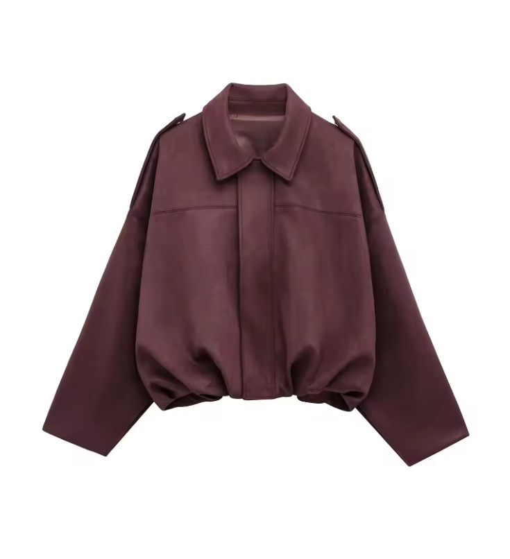 Giubbotti bomber in pelle scamosciata da donna Capispalla Giacca oversize