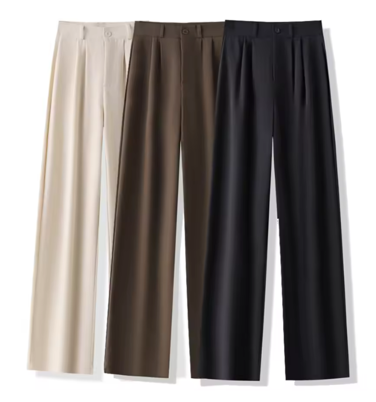 nuovi pantaloni da abito da donna a vita alta pantaloni dritti da ufficio da donna