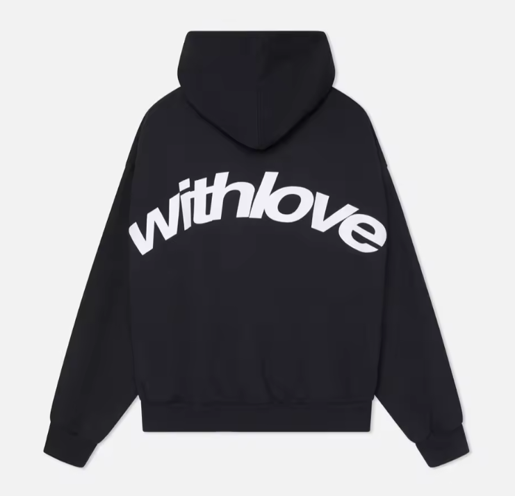 Felpa con cappuccio a maniche lunghe con stampa di lettere grandi