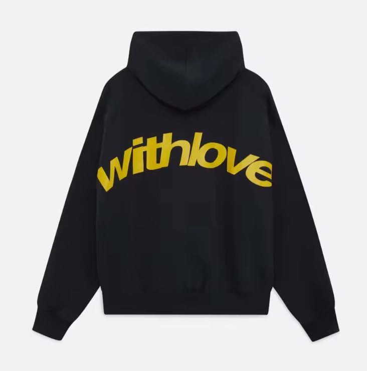 Felpa con cappuccio a maniche lunghe con stampa di lettere grandi