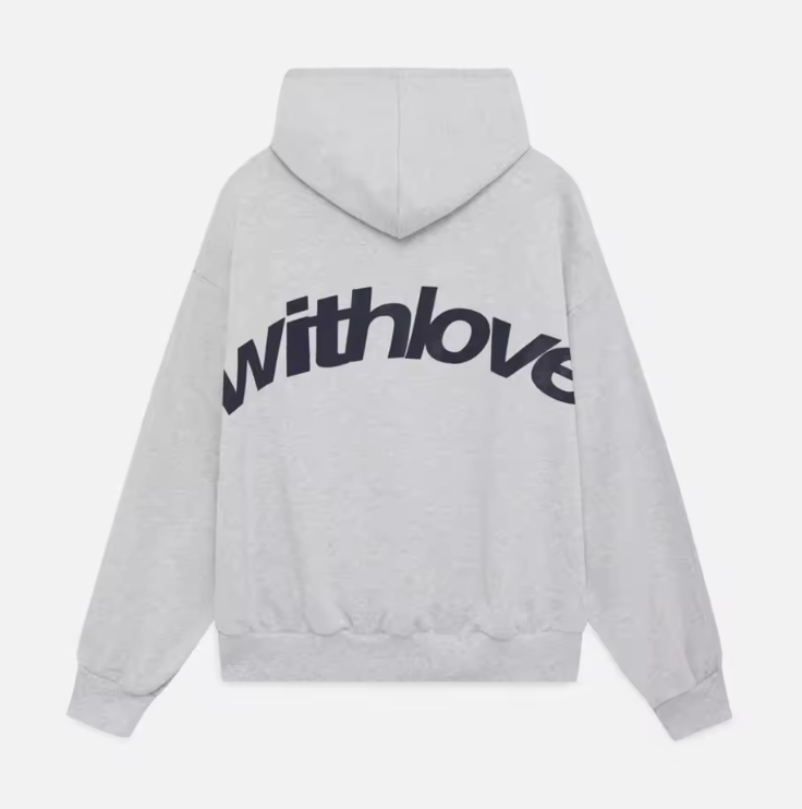 Felpa con cappuccio a maniche lunghe con stampa di lettere grandi