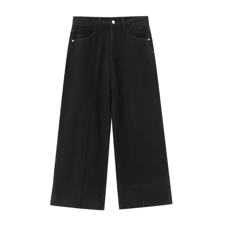 Jeans a gamba larga a vita alta