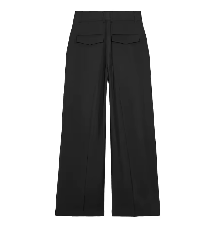 Pantaloni doppi pieghe a vita alta