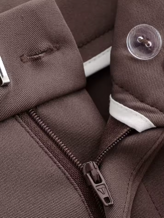 Pantaloni doppi pieghe a vita alta