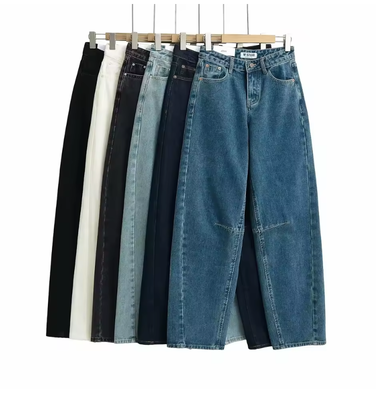 Jeans a gamba dritta a vita alta Pantaloni