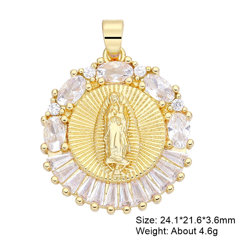 Juya DIY Religious Jewelry Supplies God Mother Saint Virgin Mary Charms for Christian Rosary Talisman Pendant Jewelry Making