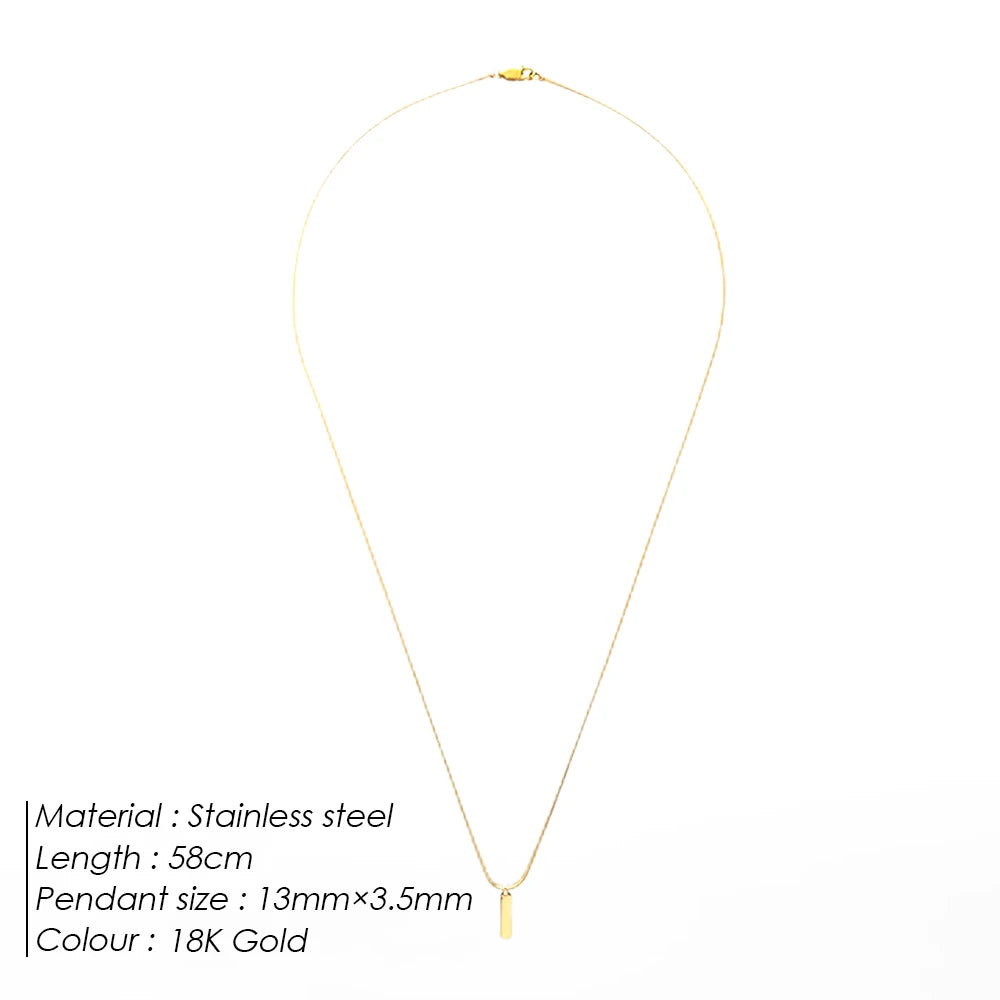 eManco Square Pendant Necklace Simple Fashion New