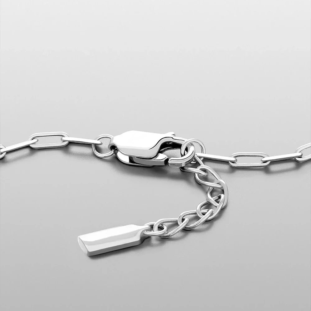 eManco Simple Men's Bracelet 2MM Stainless Steel Paperclip Chain Adjustable Fashion Accessories Birthday Party Gifts Direct